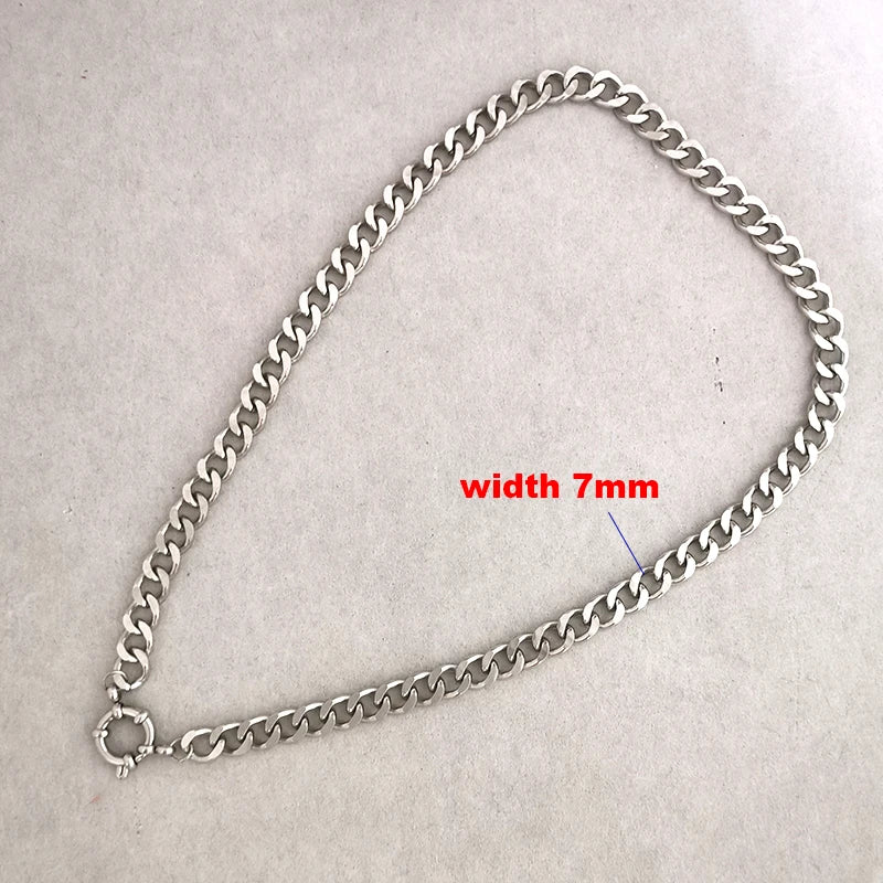 Necklace Women Men Choker Stainless Steel Geometric Rolo Link Cuba Paperclip Chain
