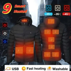 Heating Jacket Men's USB Intelligent Heating Waterproof Hooded Top