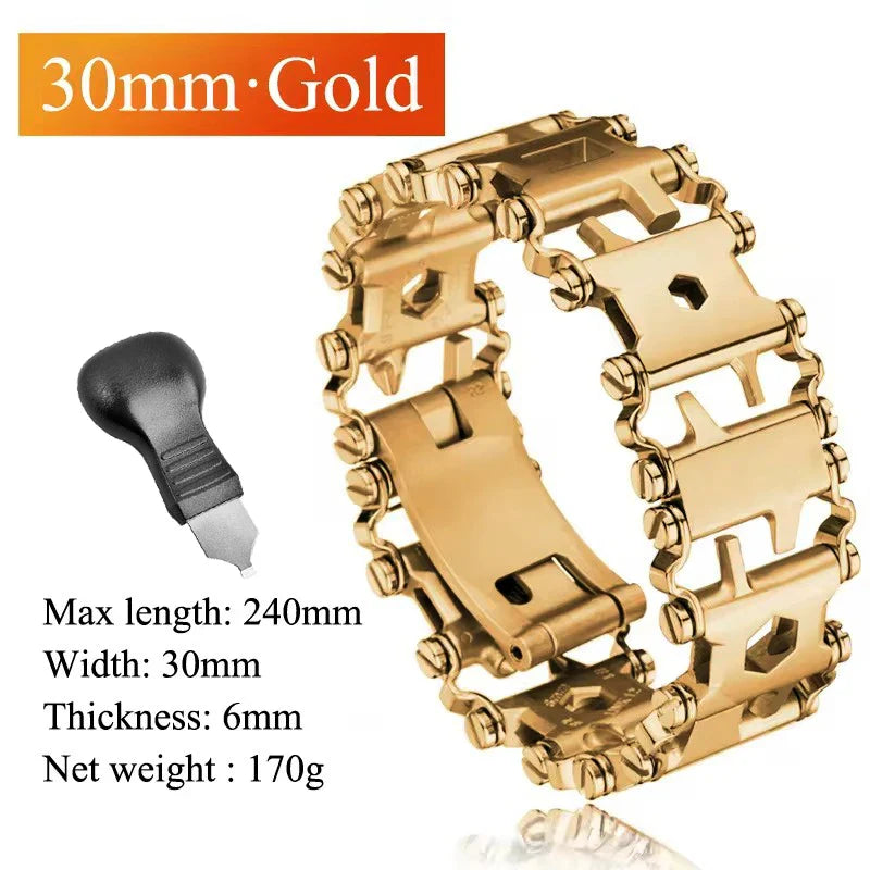 Multifunctional Bracelet Stainless Steel Men's Outdoor Tool Bracelet 29 in 1 Bracelet European and American Couple Watch Strap