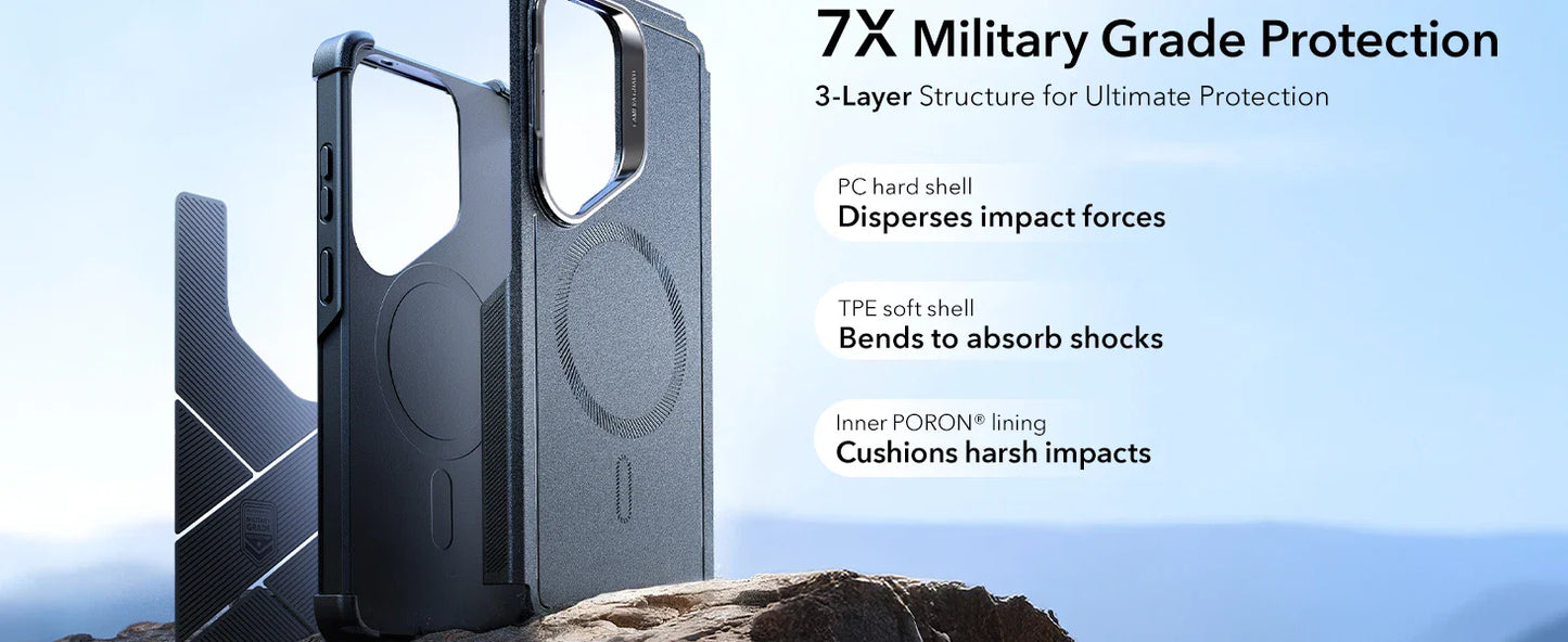Military-Grade Protection Phone Case for Samsung S25 Ultra Compatible with MagSafe Classic Series for Galaxy S26 Ultra