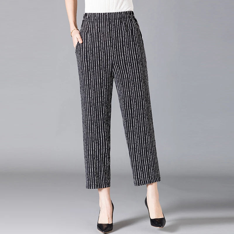 XL-8XL Plus Size Women Harem Pants Casual Elastic High Waist Pants