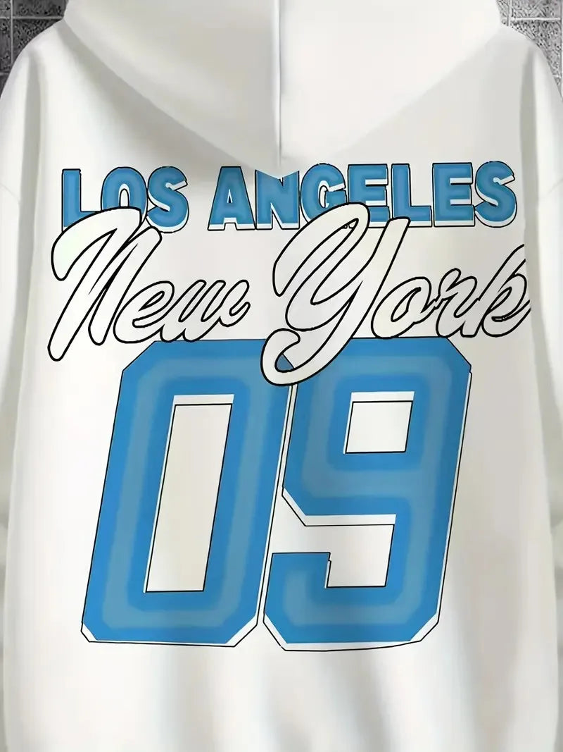 Fashionable new men's autumn Statue of Liberty print soft and comfortable hooded sweatshirt outdoor street style top