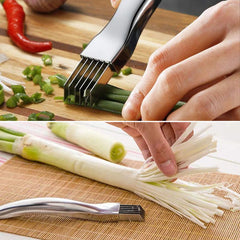 Stainless Steel Chopped Green Onion Knife, Curved Handle Design, Food Speedy