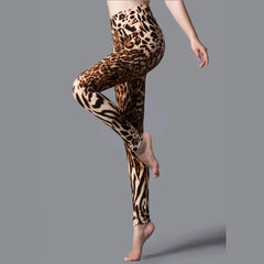 High Waist Animal Printed Leggings Soft Stretchy Women Leopard Print Pencil Pants