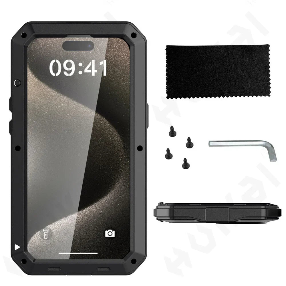 Case For iPhone 17 16 15 14 13 12 11 Pro Max XS XR 8 7 Plus SE Metal Heavy Duty 360 Full Body Shockproof Armour Protective Cover