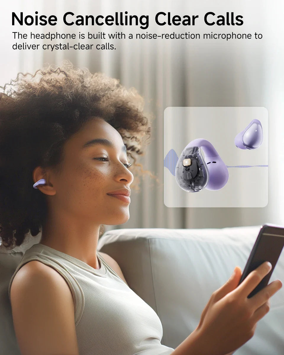 QCY Crossky C30 Open Ear Wireless Earphones Bluetooth 5.4 Spatial Audio Stable Fit OWS Earbuds 4 Mic ENC Multi-Point Connection