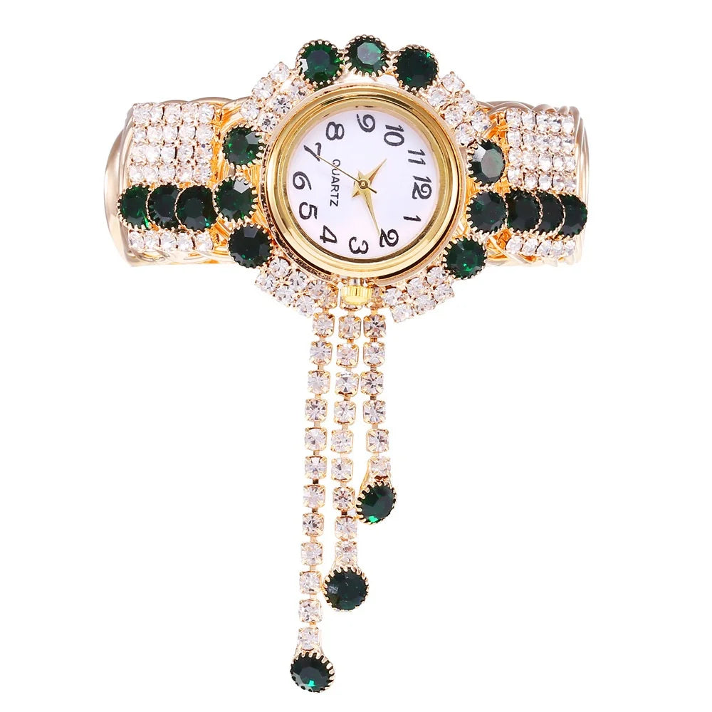 Luxury Rhinestone Women Watches Fashion Adjustable Bangle Ladies Quartz Wristwatch Reloj Mujer