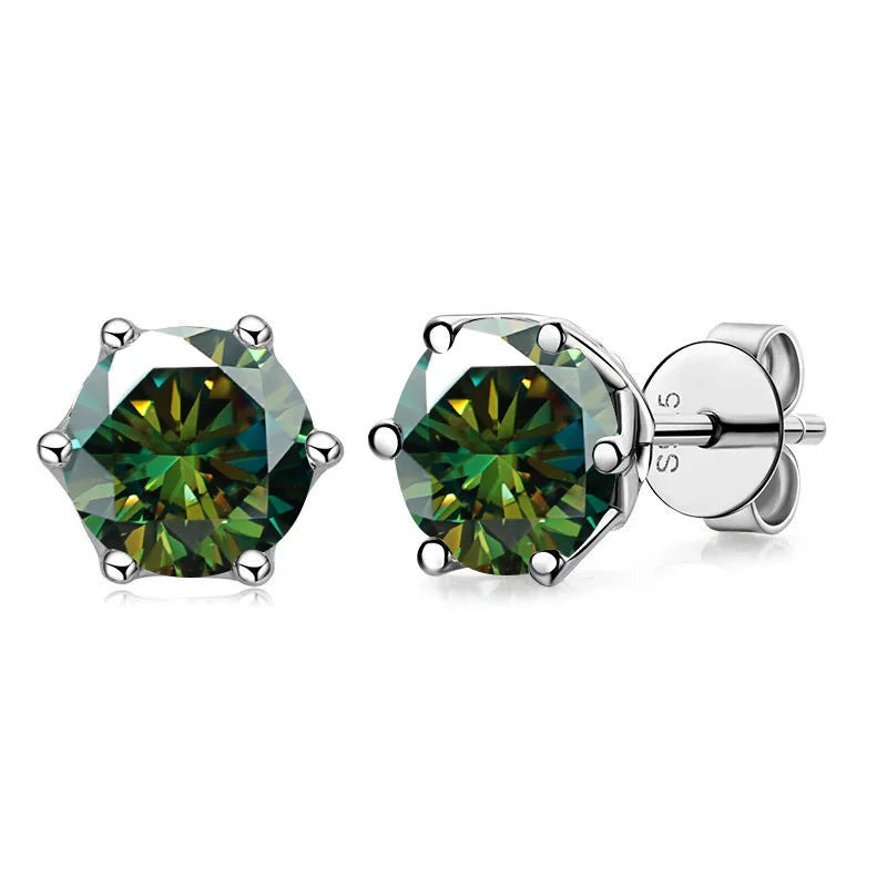 Butterflykiss Real 1 CT D Color Moissanite Stud Earrings For Women Top Quality 925 Sterling Silver Sparkling Wedding Jewelry