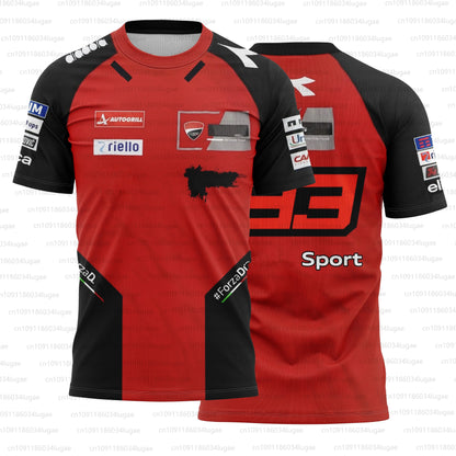 2025 Men's Women's Limited Edition Outdoor Sports Marc Mírquez Salute Design Breathable Leisure Retro Racing T-shirt O Neck Top