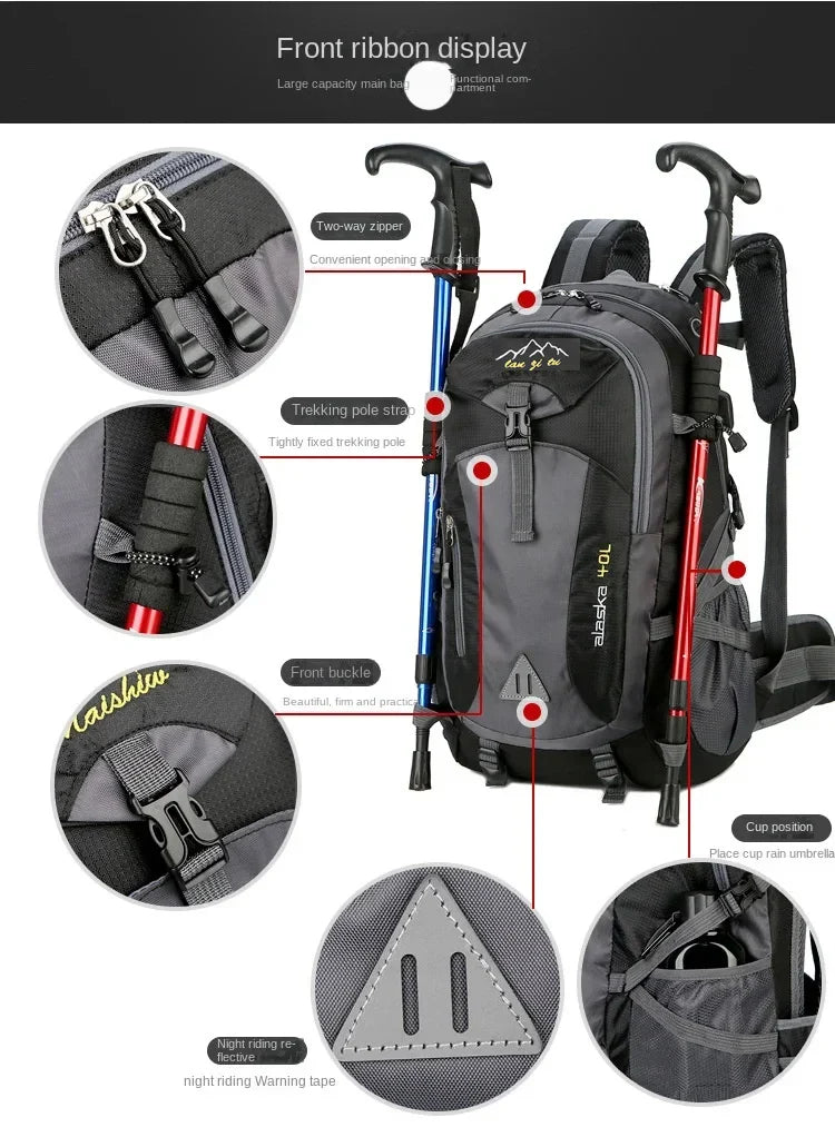 New Men Backpack Nylon Waterproof Casual Outdoor Travel Backpack Ladies Hiking Camping Mountaineering Bag Youth Sports Bags