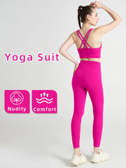 2 Piece Yoga Clothes Women's Tracksuit Quick Dry Set Breathable Fitness Suit