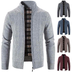 Winter Autumn Sweater Knit Cable Cardigan Men Business Casual Jacket