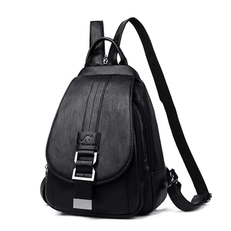 Multifunctional Women Leather Backpacks Casual Backpack For Teenager Girls School Chest Bag Travel Bagpack Ladies Sac Back Pack