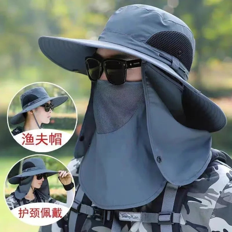 Men Sunshade Hat Big Eave Sunscreen Caps Outdoor Sports Sun Protection Hat