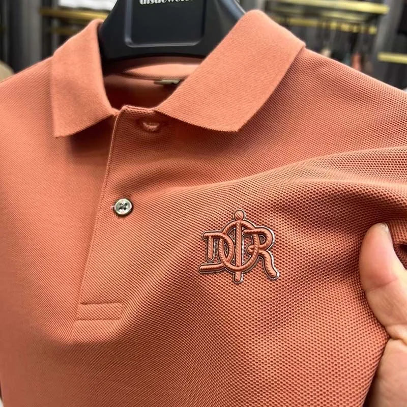 100% pure cotton high-end fashionable short sleeve summer new high-quality men's business casual polo shirt luxury brand T-shirt