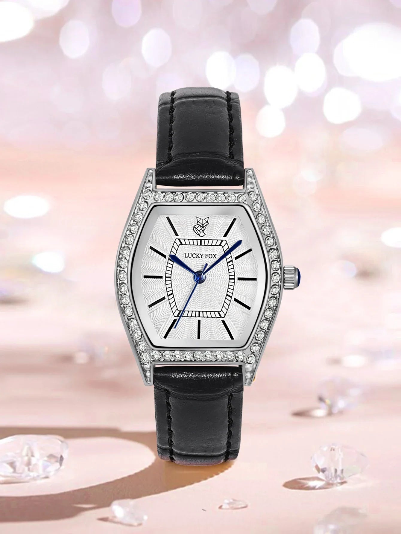 LUCKY FOX Retro ladies quartz watch barrel-shaped diamond luxury ladies wristwatch fashion watch as a gift