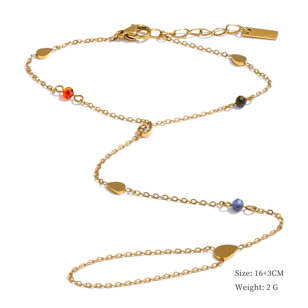 Yhpup Trendy Stainless Steel Zircon Beads Back of Hand Chain Finger Bracelet Fashion Chic Sexy Jewelry Waterproof Wholesale Gift