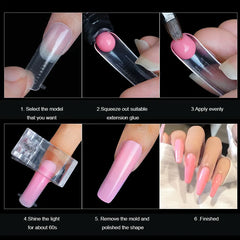 Press On Nails Dual Forms Full Cover False Nails Quick Building Mold Tips Fake Nails Shaping Extend Top Molds Nail Accessories