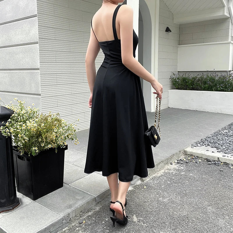 Formal attire Dresses: Midi Dress Women Sleeveless Vintage Party Dress