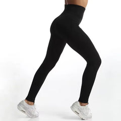 Pure Colors Slim Fit Black Casual Pencil Pants Women's Workout Seamless Yoga