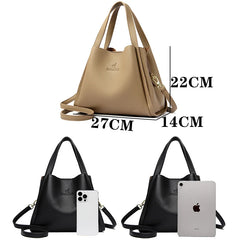 Genuine Brand Soft Leather Top-handle Bags Female Handbags Women Shoulder