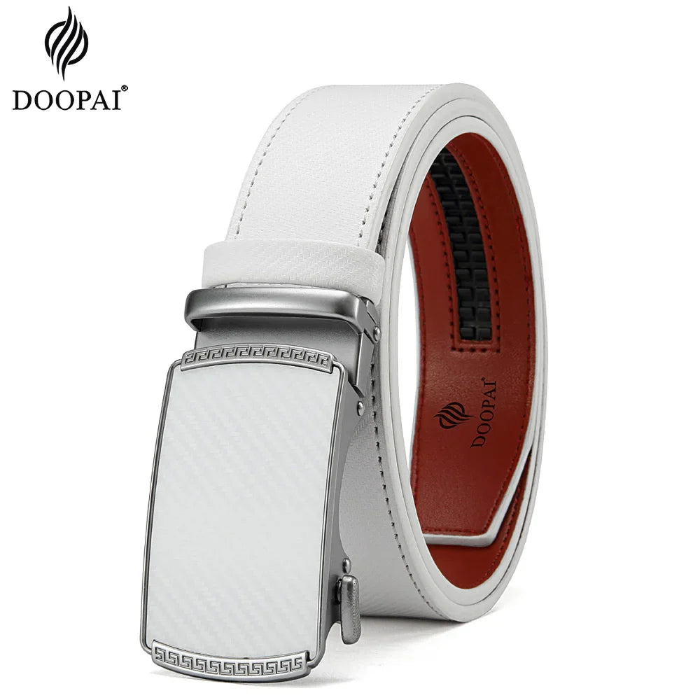 125cm Men Belts Leather Waist Strap Male Automatic Buckle Waistband Mens High Quality Girdle Belts for Women Men Gifts