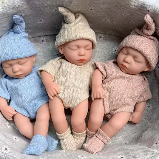 Mini 7.87 Inch Reborn Doll Sleeping Baby Doll 20cm Born Dolls Baby Toys Soft and Full Body Vinyl Doll For The Best Gift For Girl