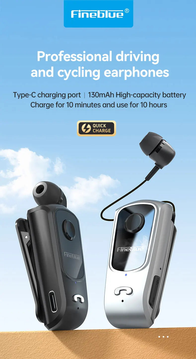 Fineblue F920 Mini Wireless Earphone Retractable Portable Bluetooth Headset Calls Remind Vibration Sport Run Gamer Headphone