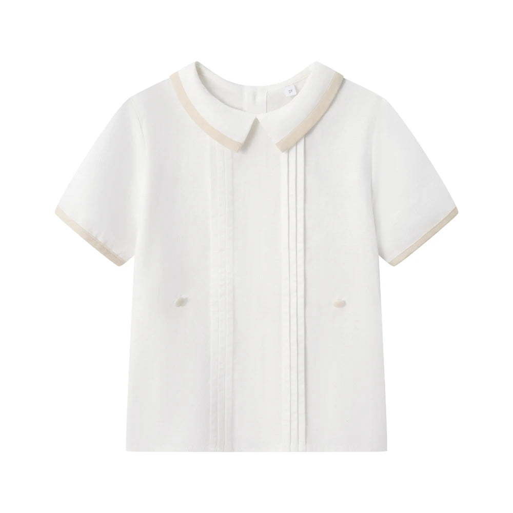 Gentleman Boys Summer Solid 2 Pieces Sets 9 12 18 24 36 Months Toddler Birthday Wedding Outfit Soft Cotton Infant Clothes