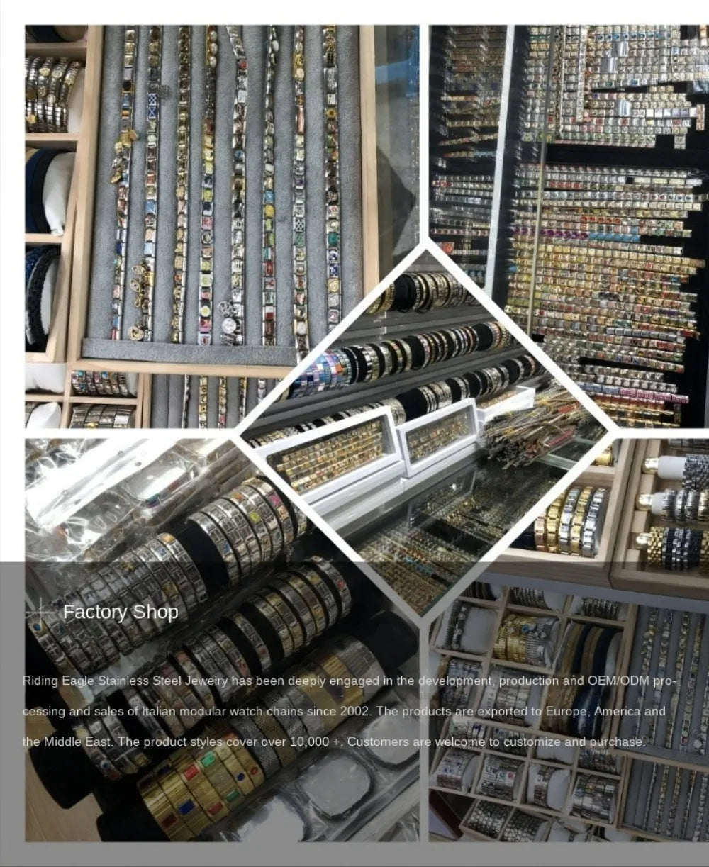 2025 New Men and Women Starry Colors 18 Pieces Italian Charm Fit 9mm Stainless Steel Modular Bracelet Wholesale Jewelry