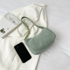 Mini Fashion Women'S Shoulder Bag Felt Solid Color Retro Underarm Bags