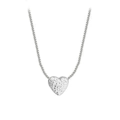 925 Sterling Silver Girls Hammer pattern Love Necklace Simple Heart shaped