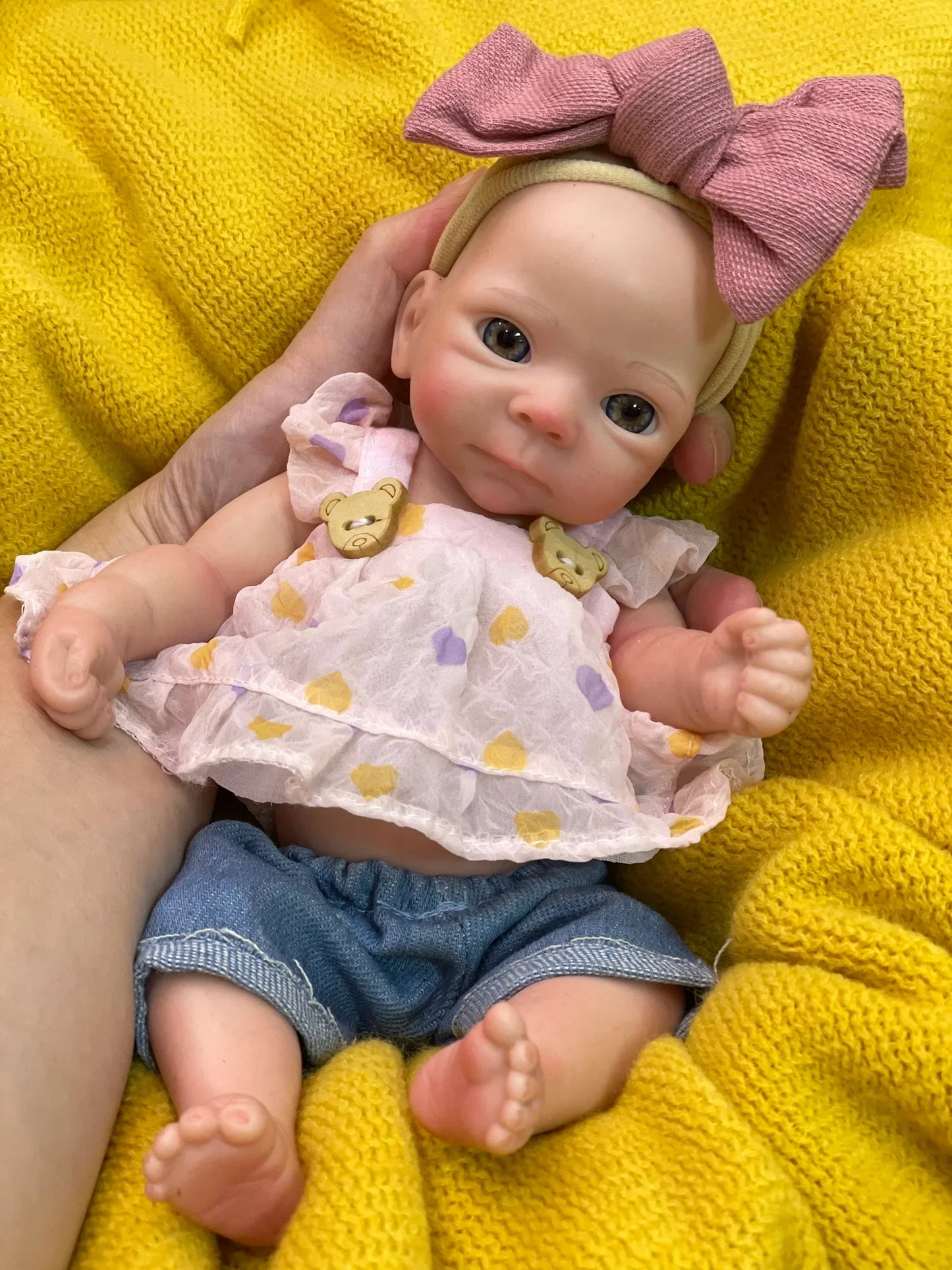 8styles/26cm Open and Close Eyes Cute Soft Full Body Solid Silicone Girl 3D Painted Skin Lifelike Real Corpo De Silicone Doll