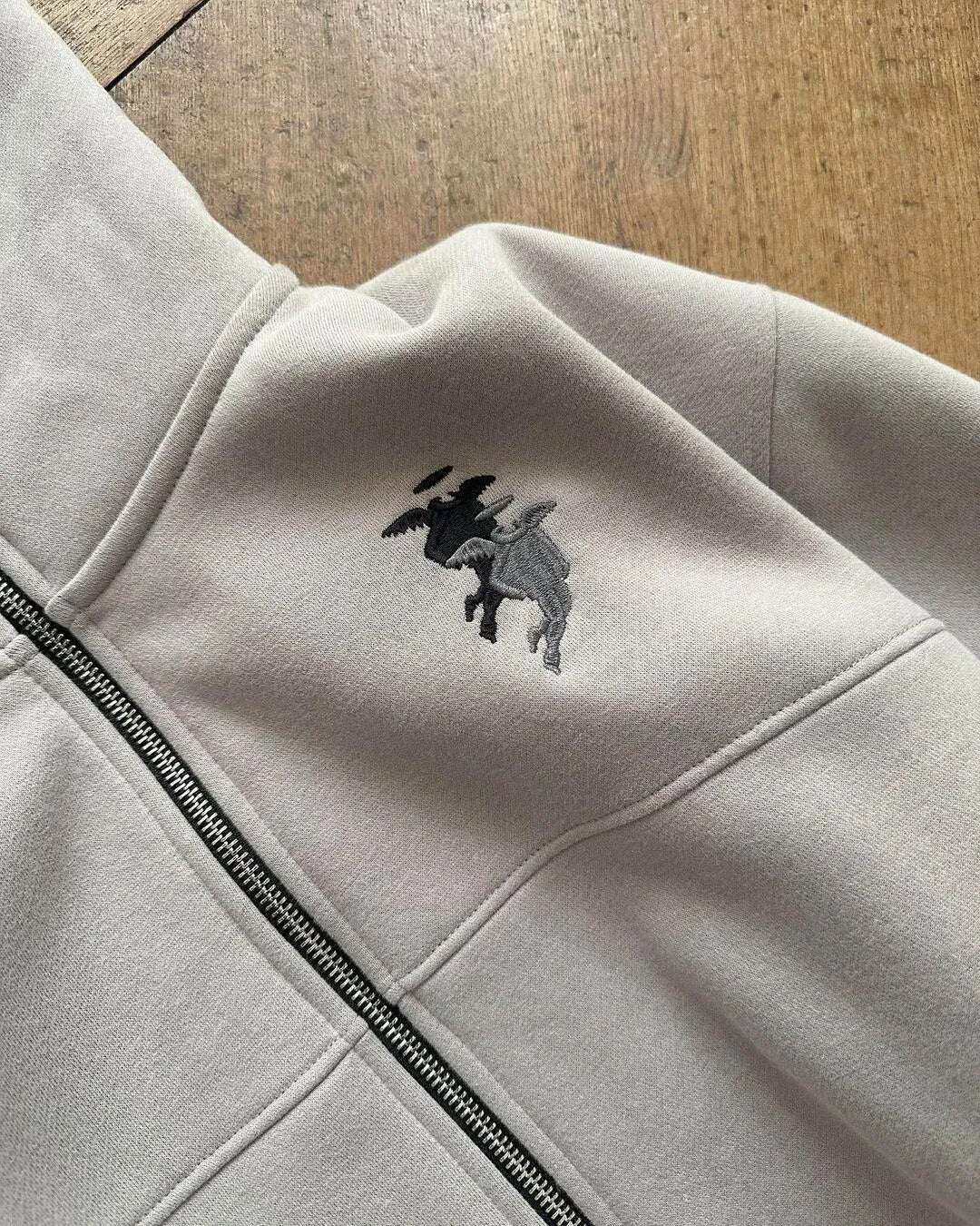 Embroidery Zip up Warm Hoodies Women Winter Vintage Streetwear Casual Pattern Coats