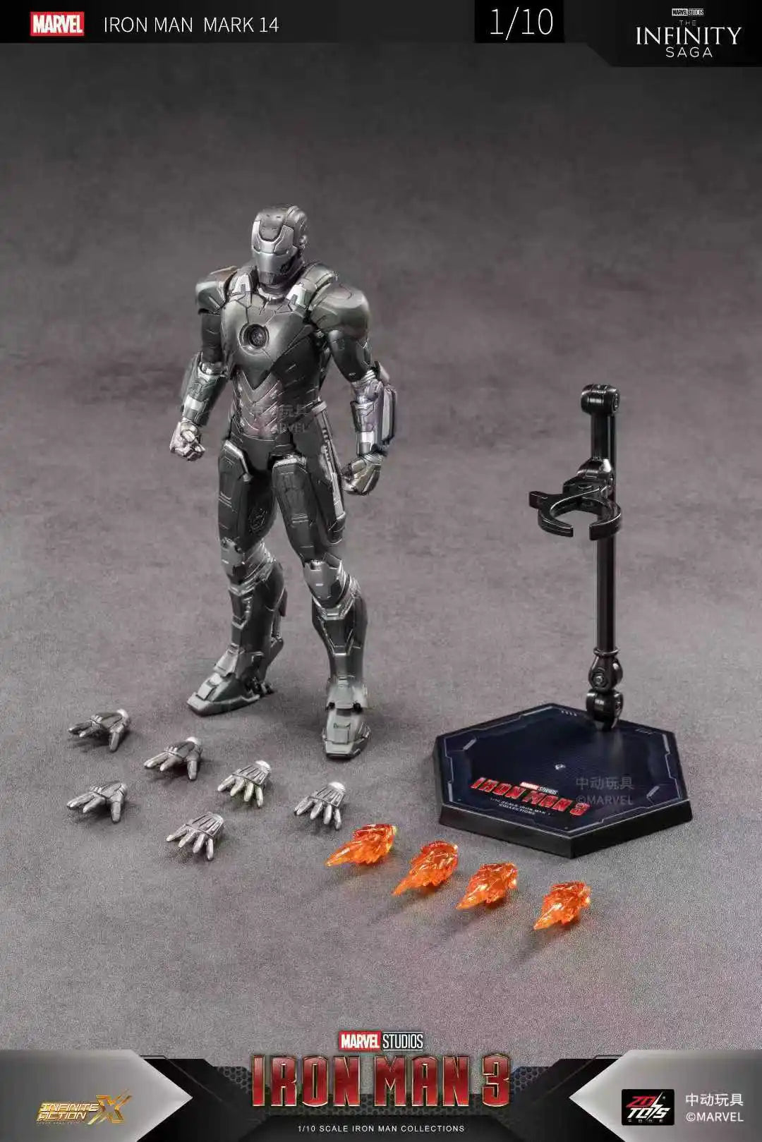 Original ZD Toys Iron Man Tony Stark MK9 MK14 MK12 MK27 MK15 MK35 MK22 MK40 Hammerhead Action Figure Anime Collect Model Gifts