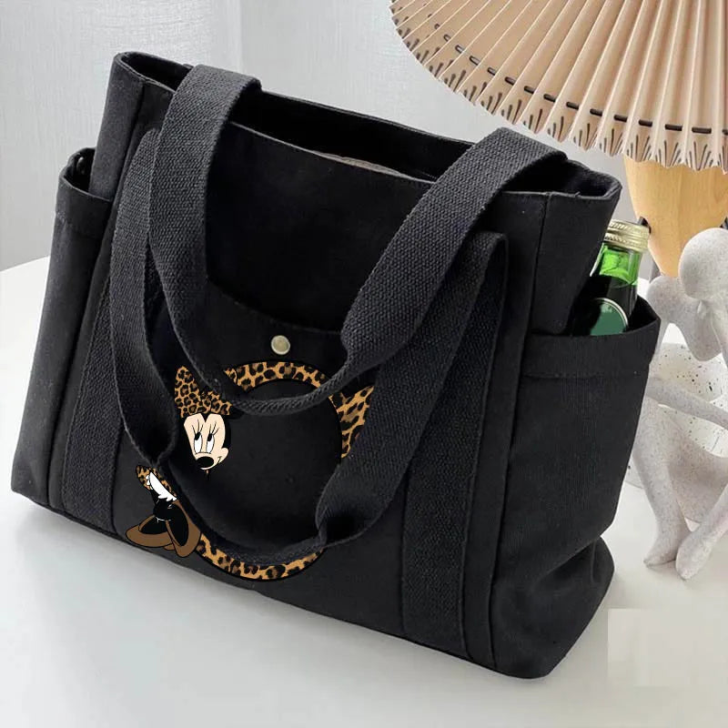 Cute Minnie Mouse Women's Bags Disney A-Z 26 English Letters Shoulder Bag