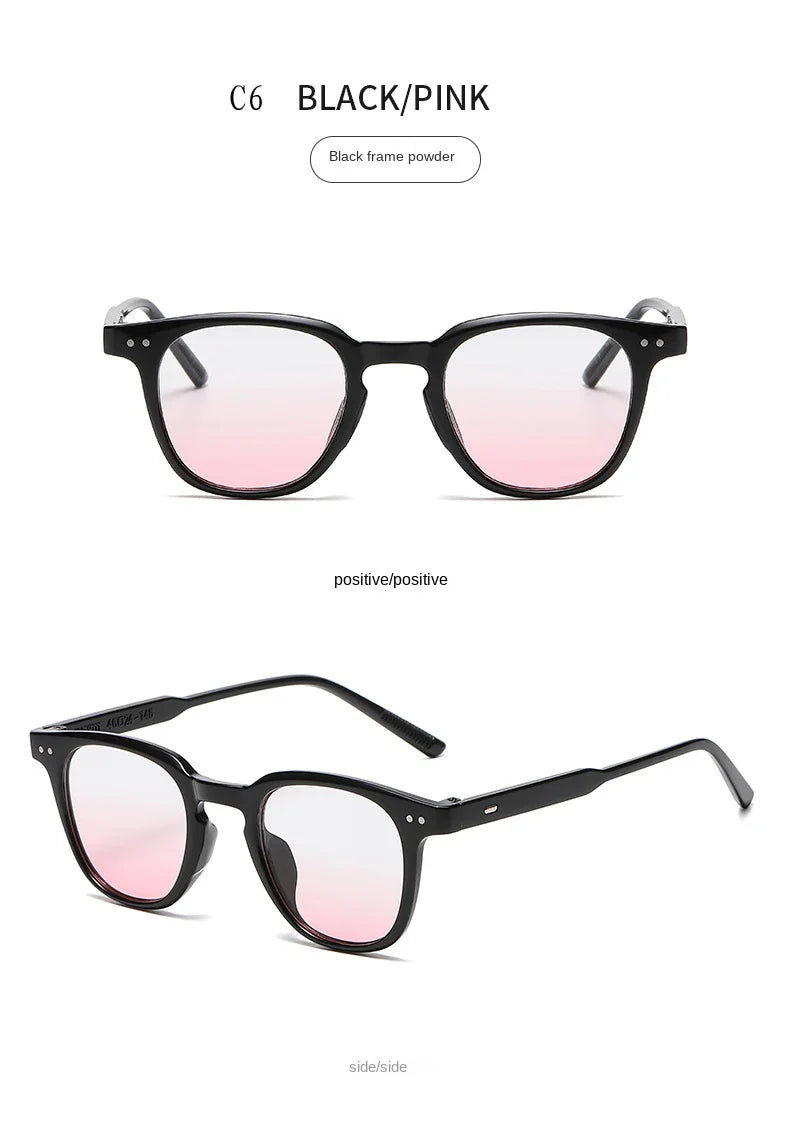 2024 New Fashion Y2K Style Glasses Frame Retro Square Glasses for Women Lady Decorative Eyeglasses Korean Powder Blusher Eyewear