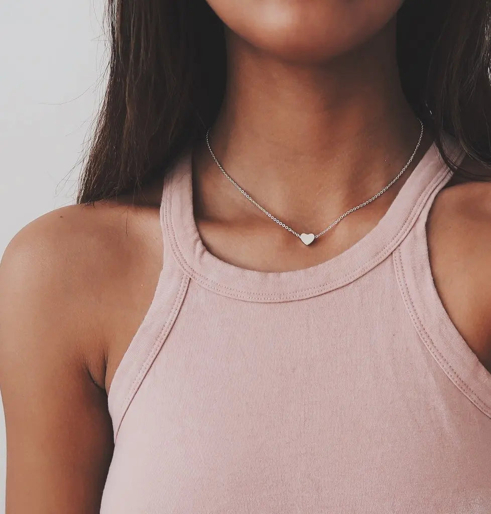 Fashion Gold Color Cute Love Heart Triangle Round Design Pendant Necklace For Women