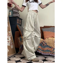 Y2K Streetwear Cargo Pants Women Vintage Big Pocket Baggy Oversize