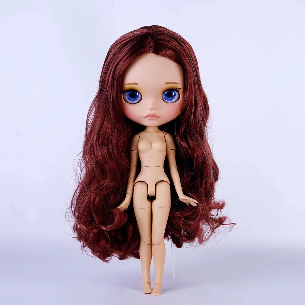 ICY DBS Blyth Doll Tan Skin Matte Face Glossy Face Pouting Lips 30CM BJD 19 Joints Body Doll DIY Make Up Costume Doll Gift Toy