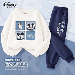 Autumn Baby Girl Boy Clothes Set Children Disney Mickey Printing Sweatshirt Top and Pants Bottom 2 Pcs Suit Cotton Tracksuit