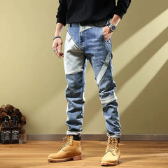 Jeans for Men Tapered Harem Mens Cowboy Pants Stylish Trousers Slim Fit