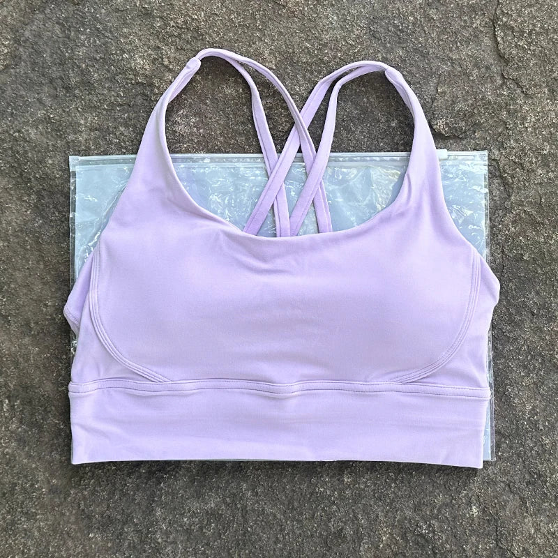 Women Fitness Bra Tights Yoga Vest High Strength Shockproof Gym Sports Top