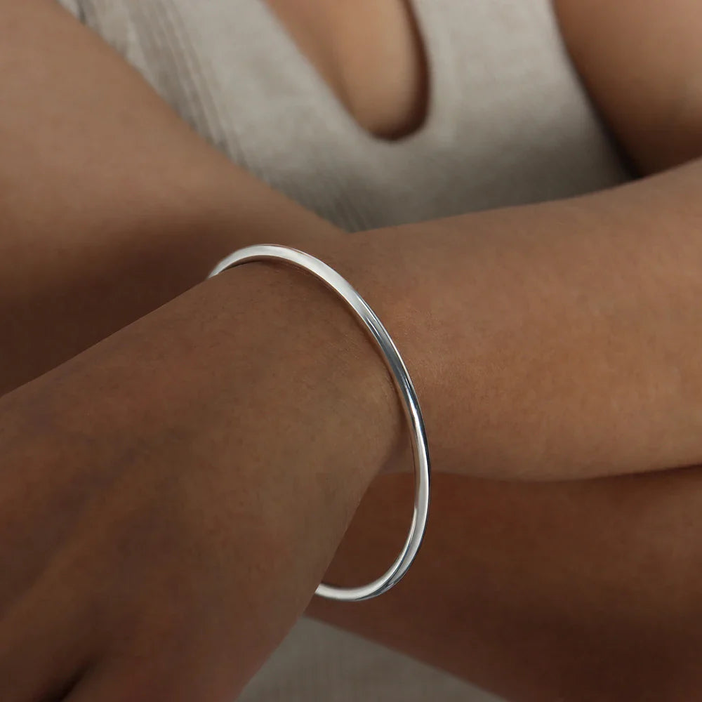 Fadeless Stainless Steel Bangle Bracelet For Women Non Fading Circular Minimalist Women's Hand Bracelets Woman Luxury Jewelry