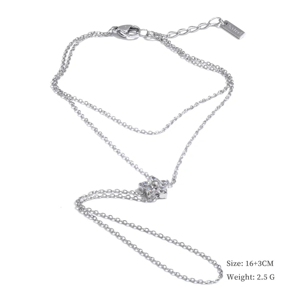 Yhpup Hot Style Zirconia Round Back of Hand Chain Finger Bracelet Bangle Stainless Steel Chic Fashion Jewelry Wholesale 2025 New