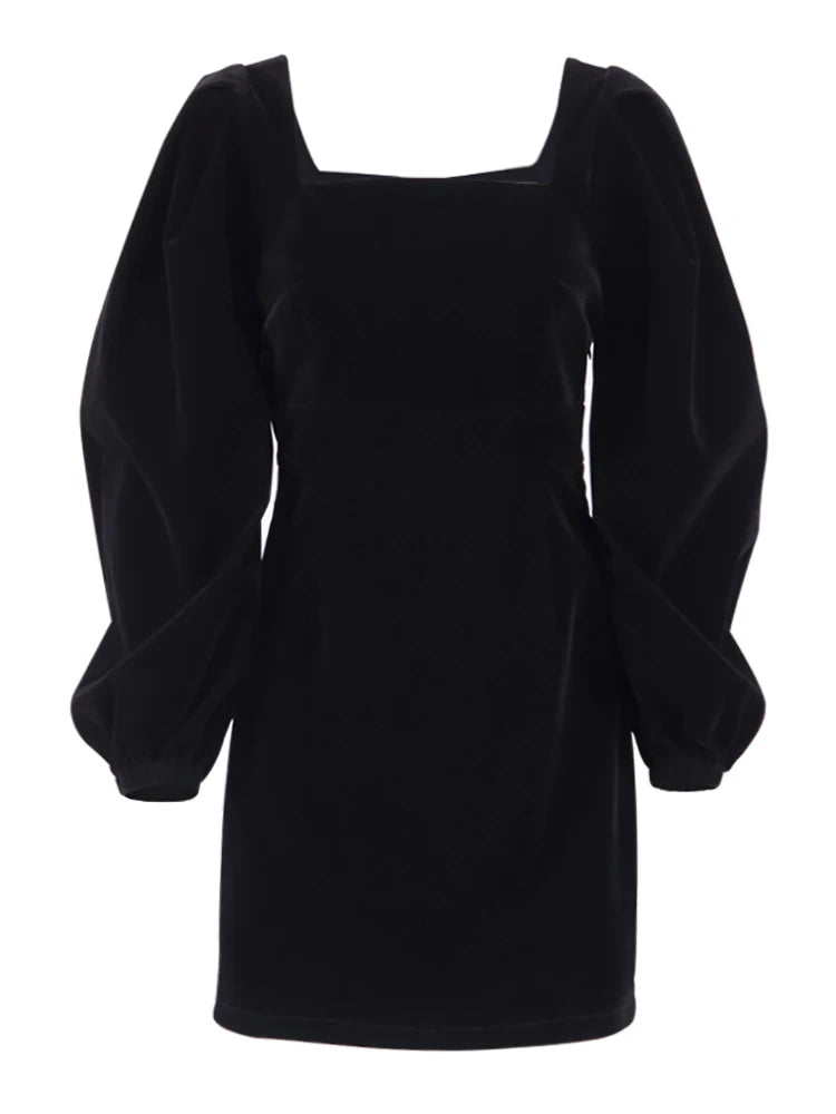 Formal attire Dresses: Women's Velvet Dress Winter Black Bodycon Dress