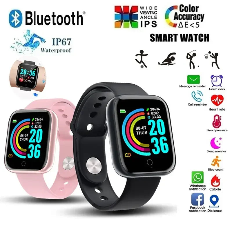 Y68 Smart Watch Color Screen Step Counting Multi Sports Mode Message Reminder Photography Music Remote Control Smart Band