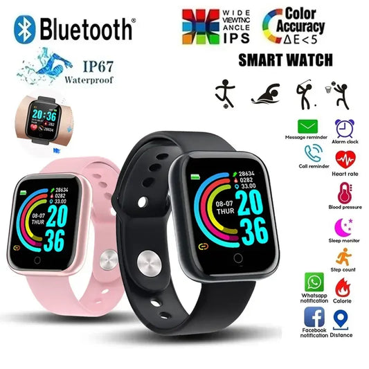 Y68 Smart Watch Color Screen Step Counting Multi Sports Mode Message Reminder Photography Music Remote Control Smart Band