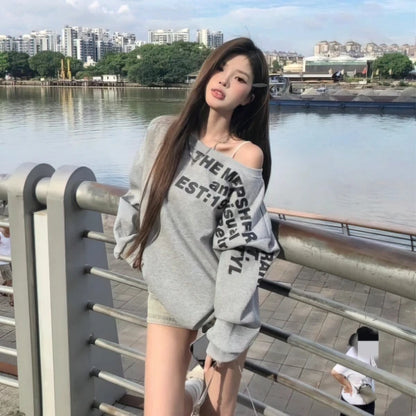 Y2k Sexy Oversize T shirt Women Streetwear Print Long sleeve Basic Top Lady Fall Winter Korean Fashion Oversized Tees Shirt