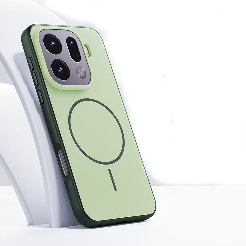 For OPPO Find X9 X9 Pro Case Magnetic Double Color Matte PC +TPU Skin Feel Back Cover with Metal Button for Find X 9